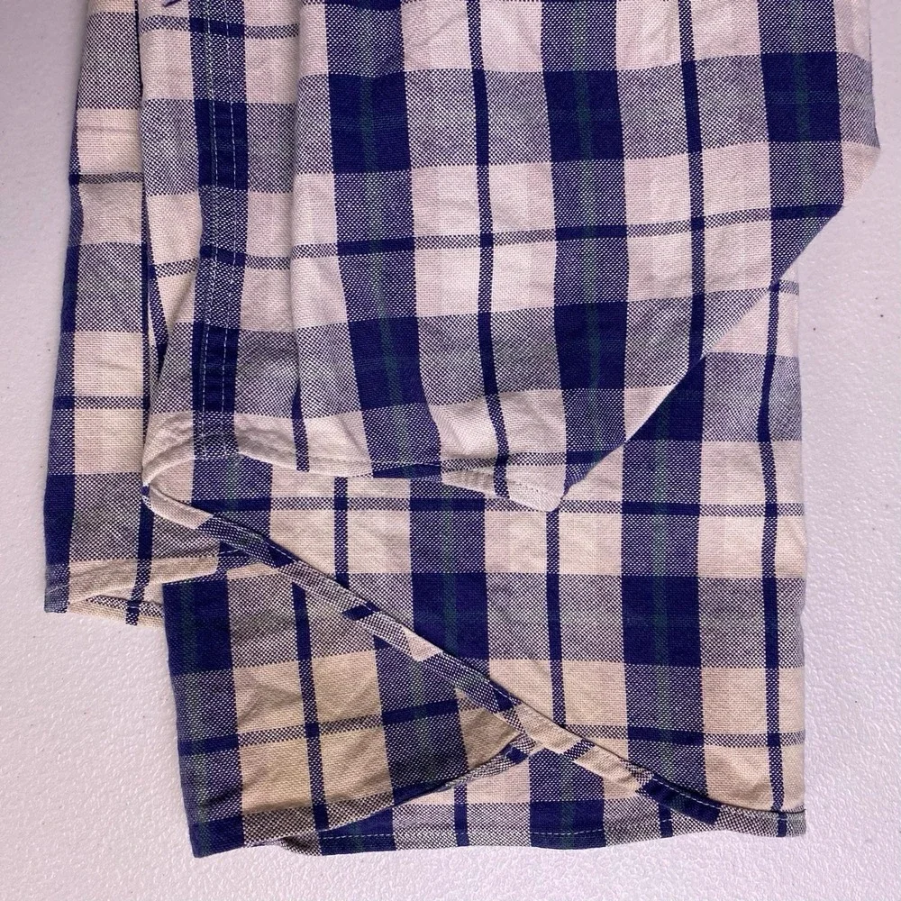 90s Abercrombie Fitch BIG Shirt M Mens L/S Button Down Blue Plaid Grunge VGUC - Picture 9 of 9